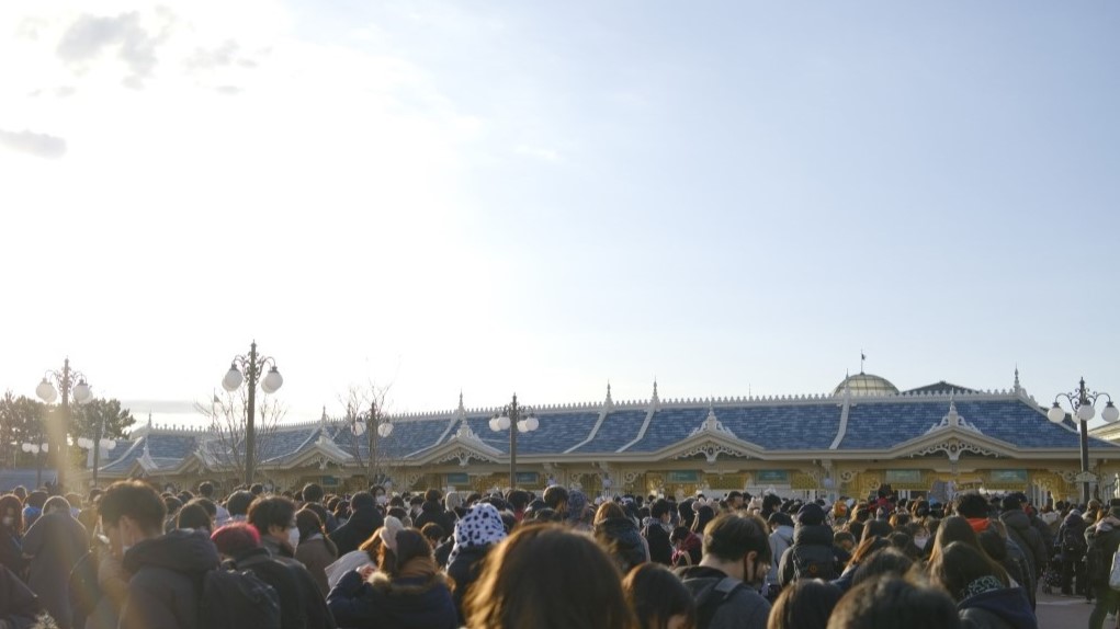 入園待ちの様子（7:15頃）